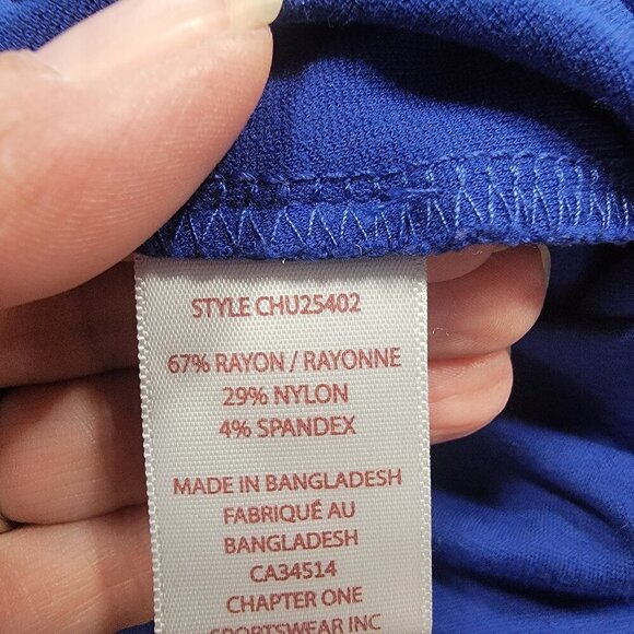 autres filles Size L Royal Blue Pull On Capri / Crop Stretch Pants Wide Leg, EUC - Picture 12 of 12